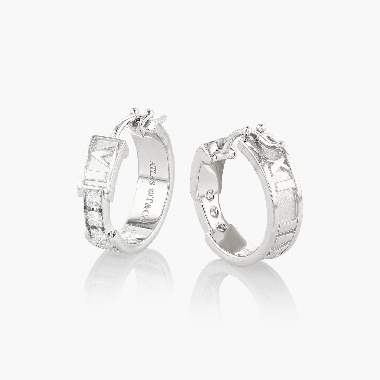 Tiffany and Company 18k White Gold Atlas Earrings