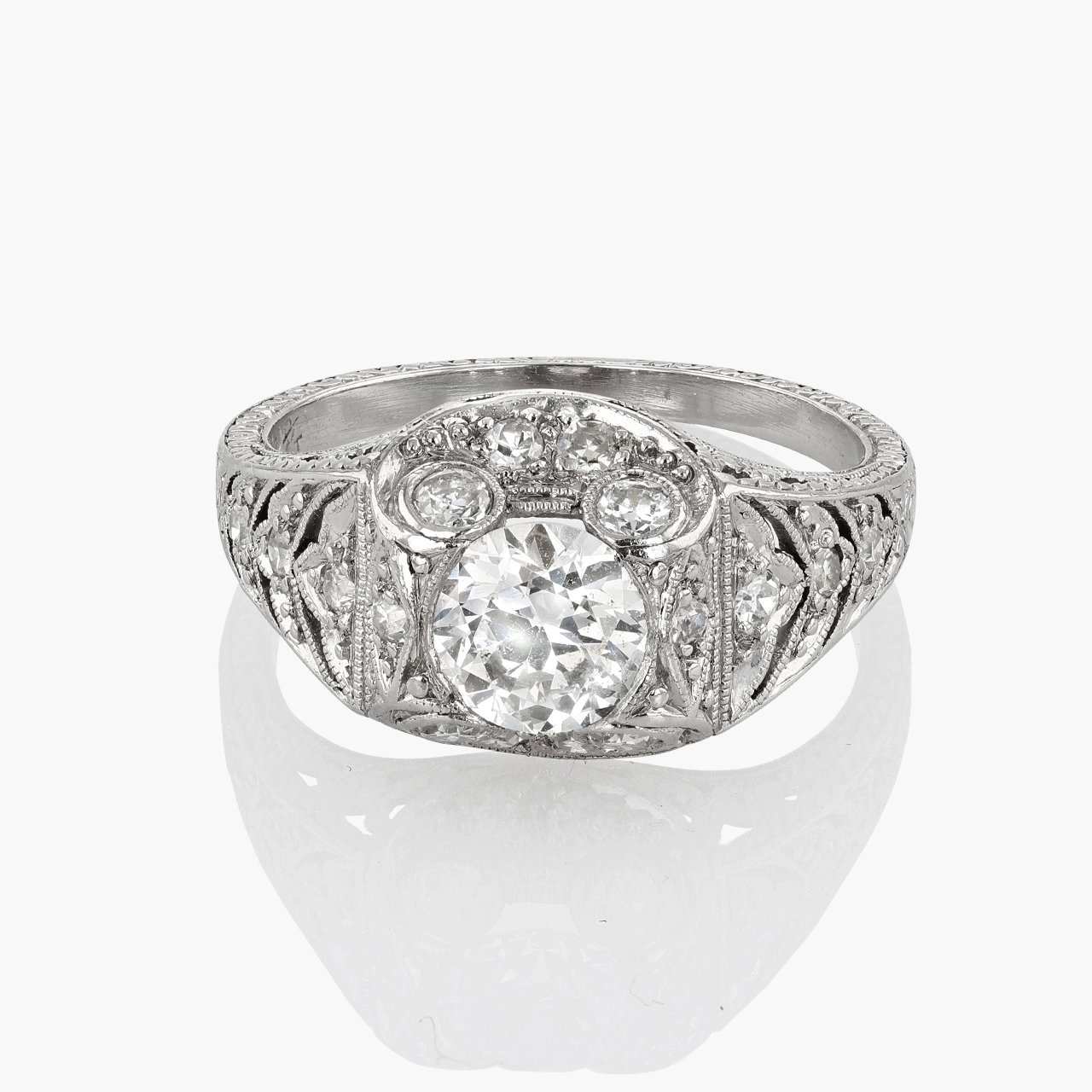 Vintage Platinum Art Deco engagement ring with .66
