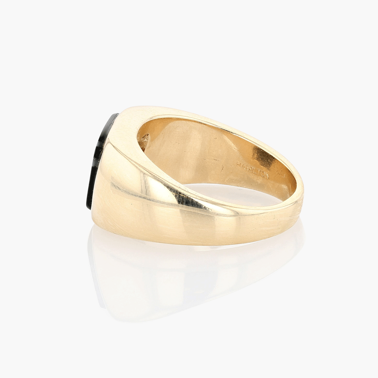 10k Yellow Gold and Black Onyx Signet Ring Ca1950's