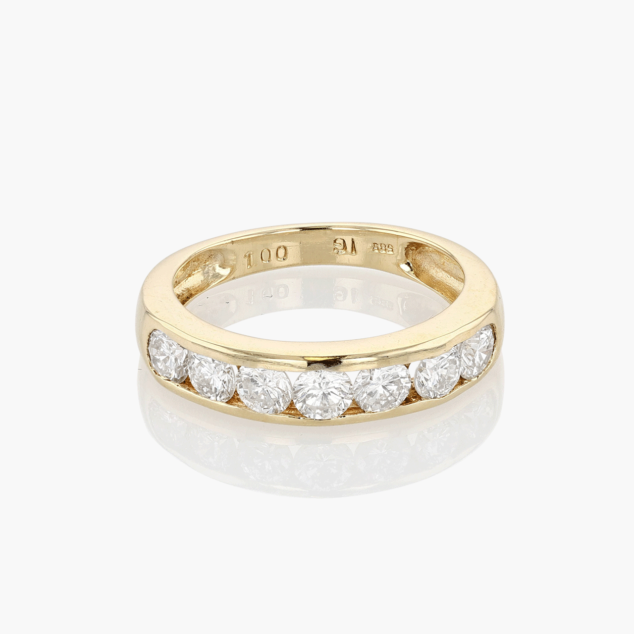 14k Yellow Gold and Diamond .75 Total Weight Channel Set Band