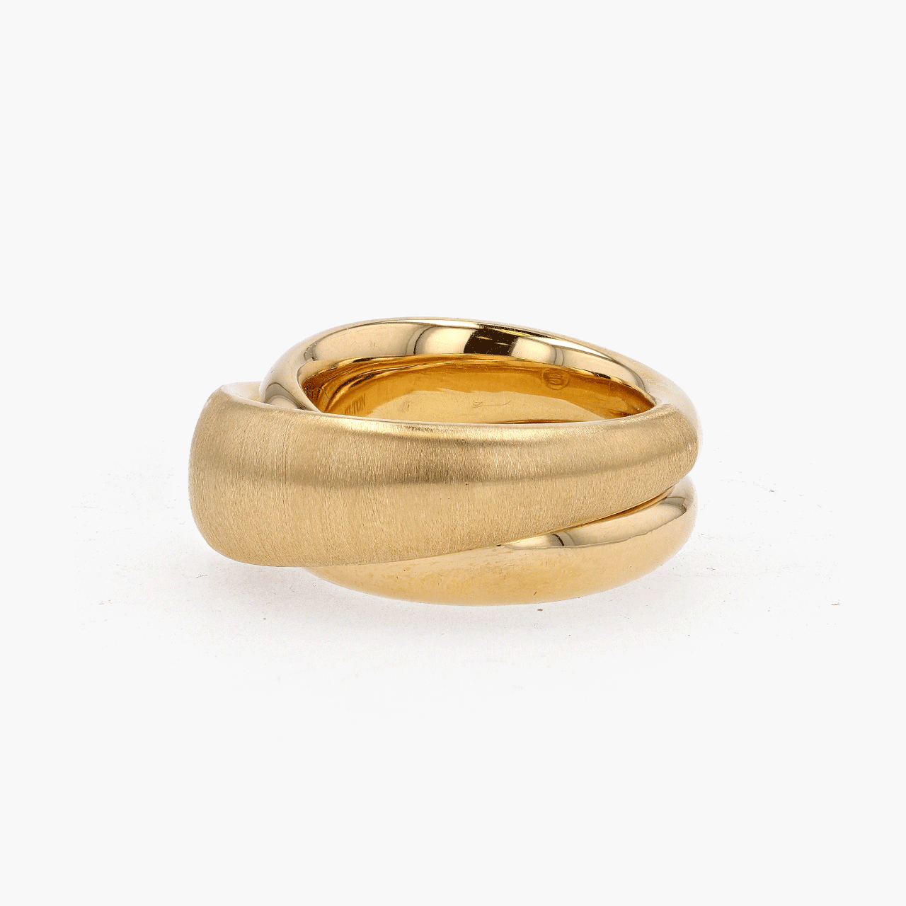 18KT Gold Double Polished and Satin Ring