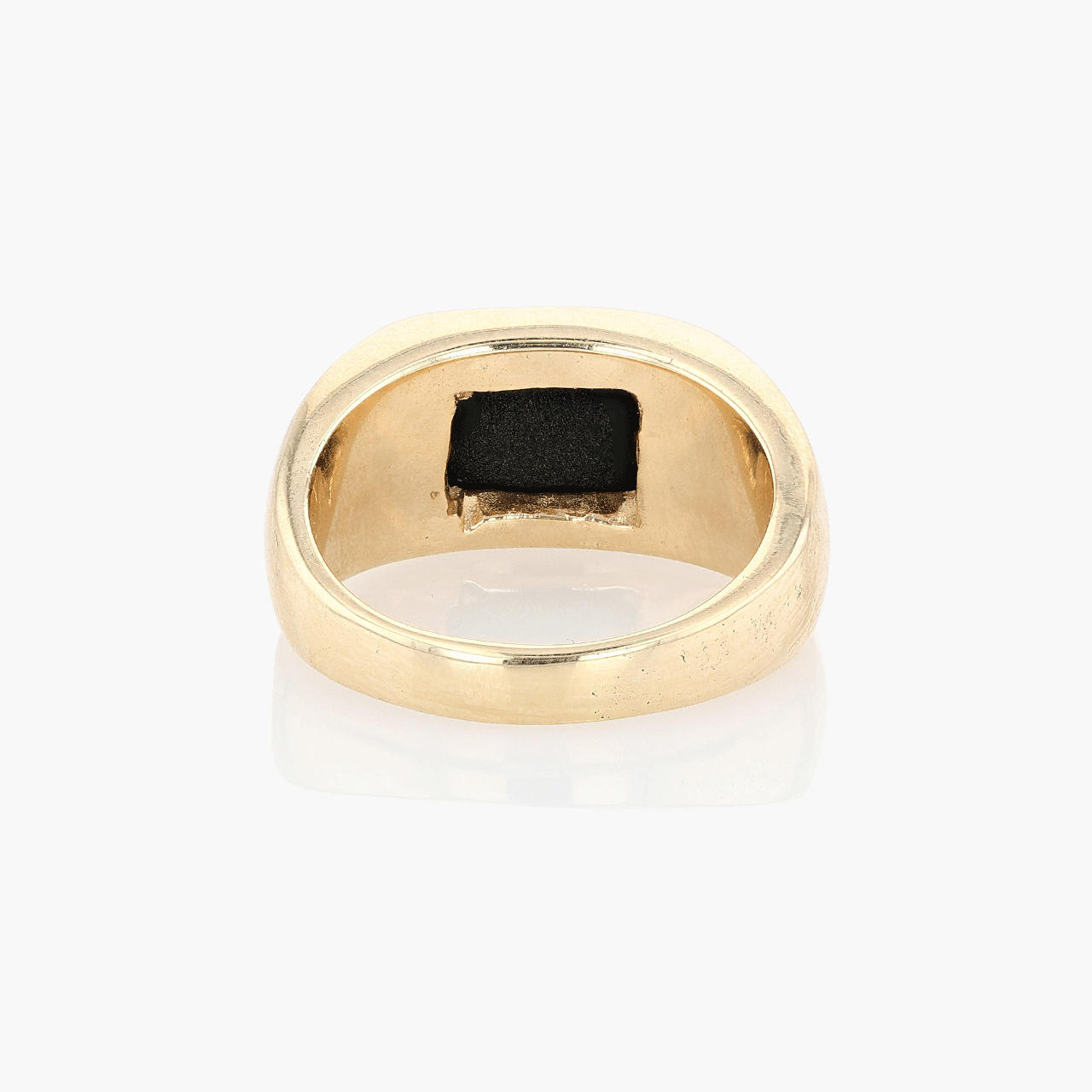 10k Yellow Gold and Black Onyx Signet Ring Ca1950's