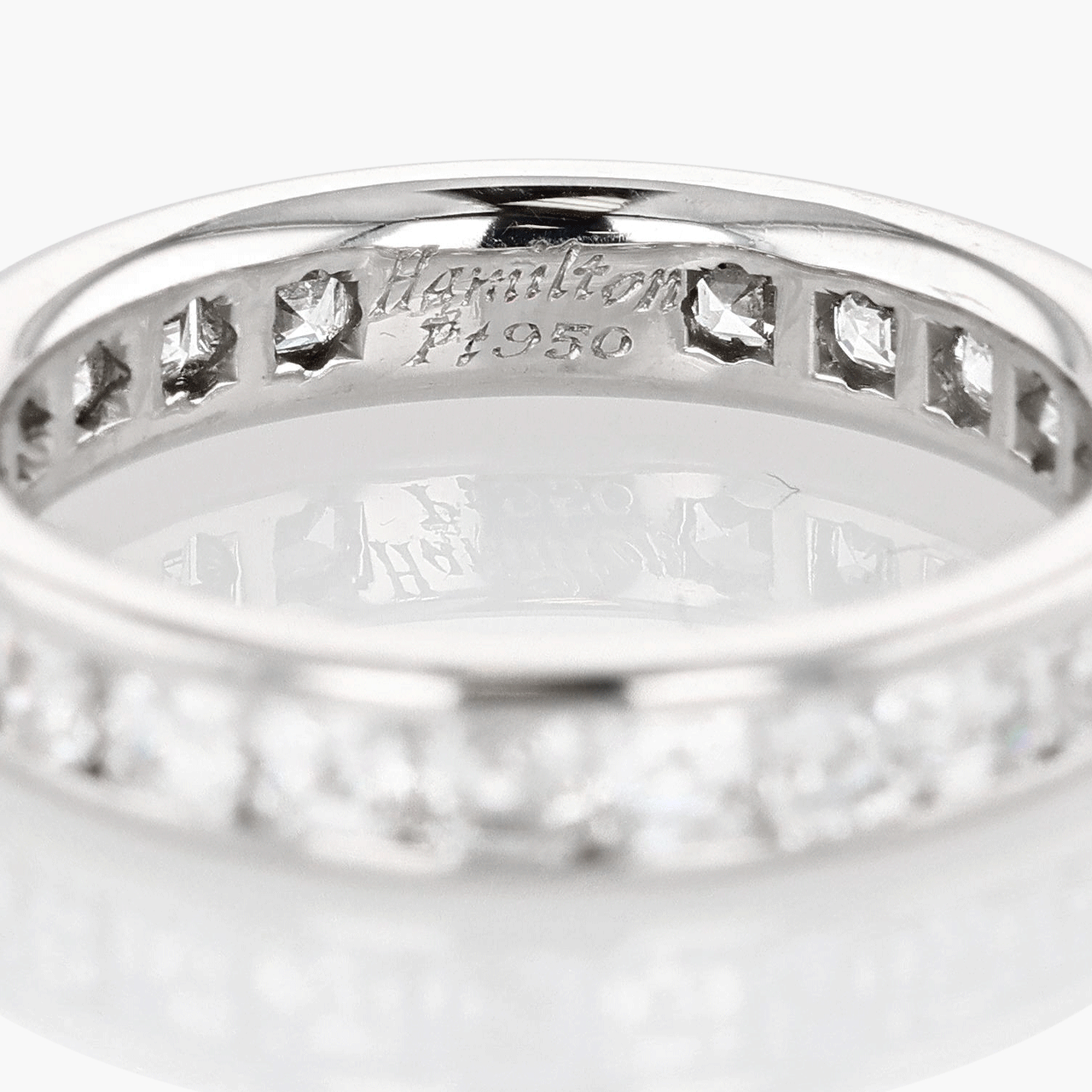 Platinum and Asscher Diamond Eternity Band