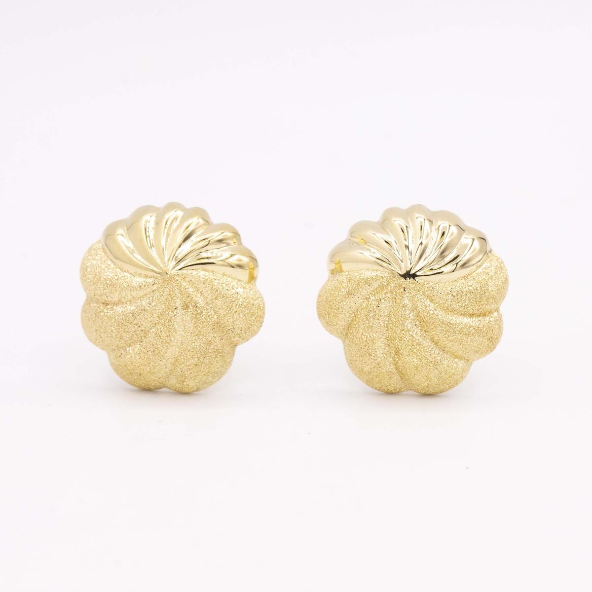 Gold Pinwheel Earclip Earrings
