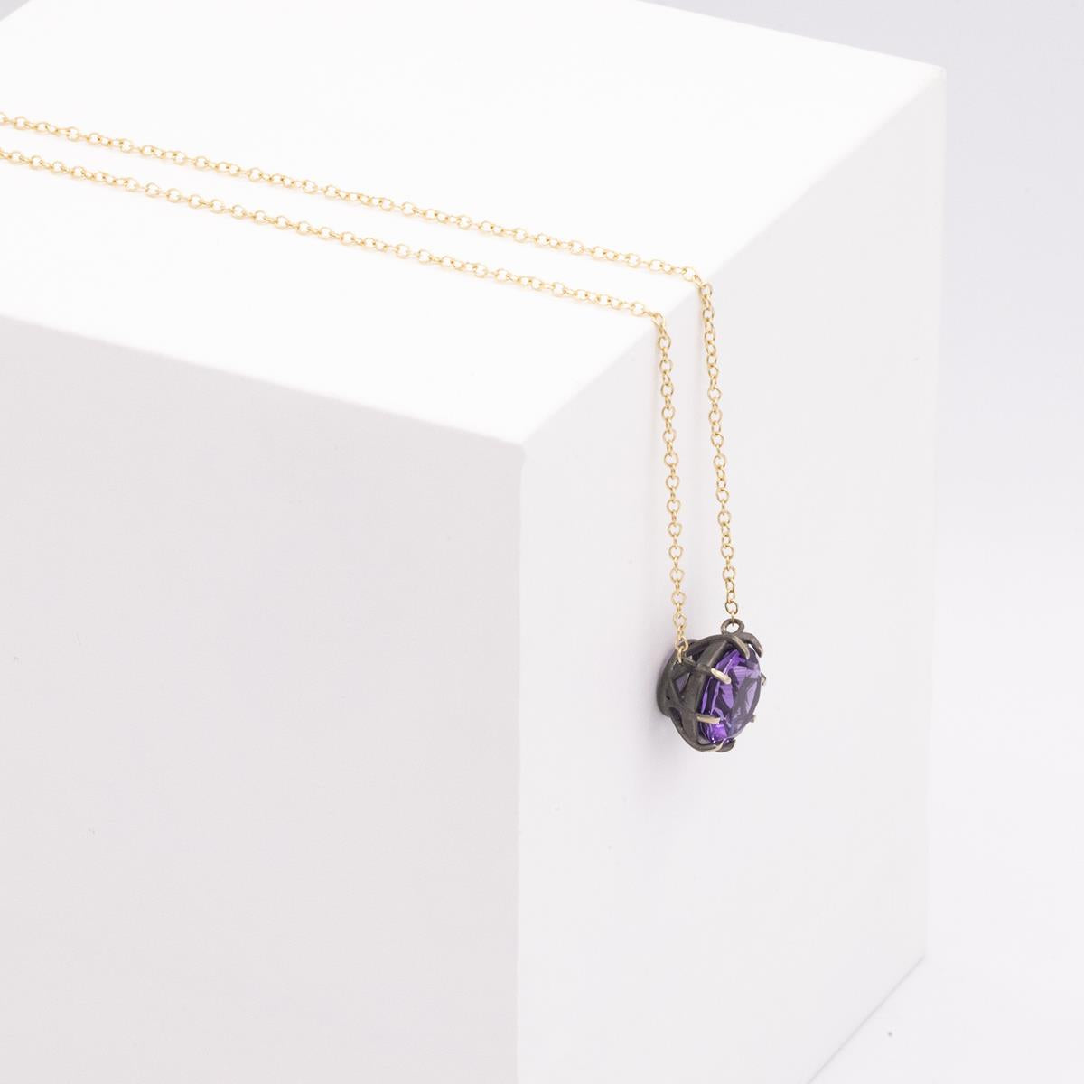 Gemma Collection Amethyst Pendant Necklace