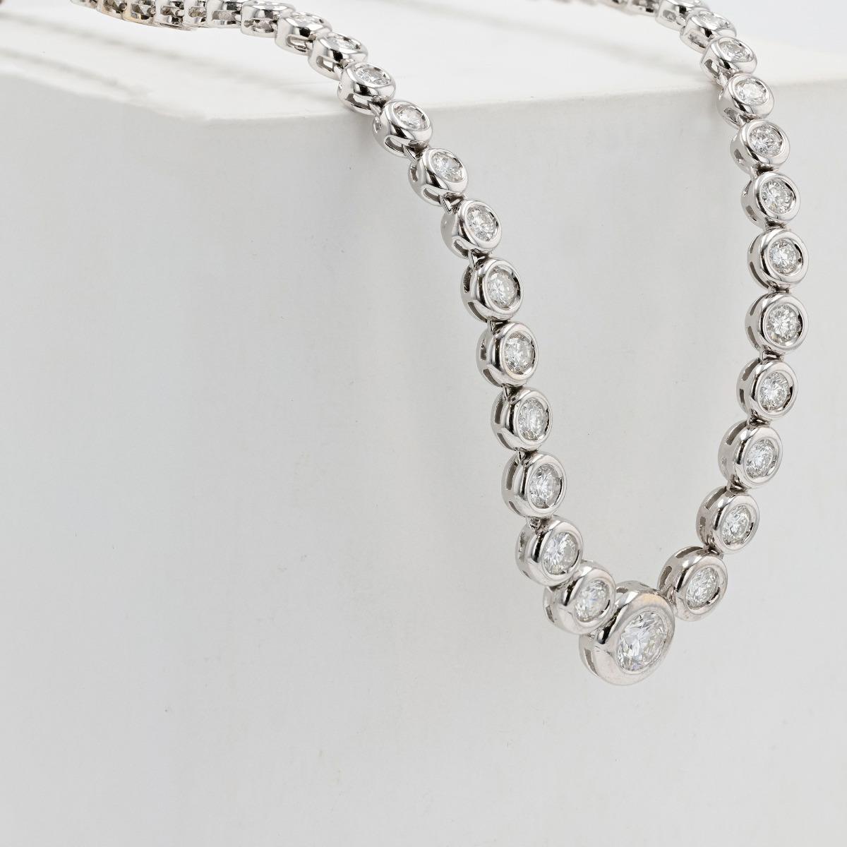 Riviera Bezel Set Diamond Necklace