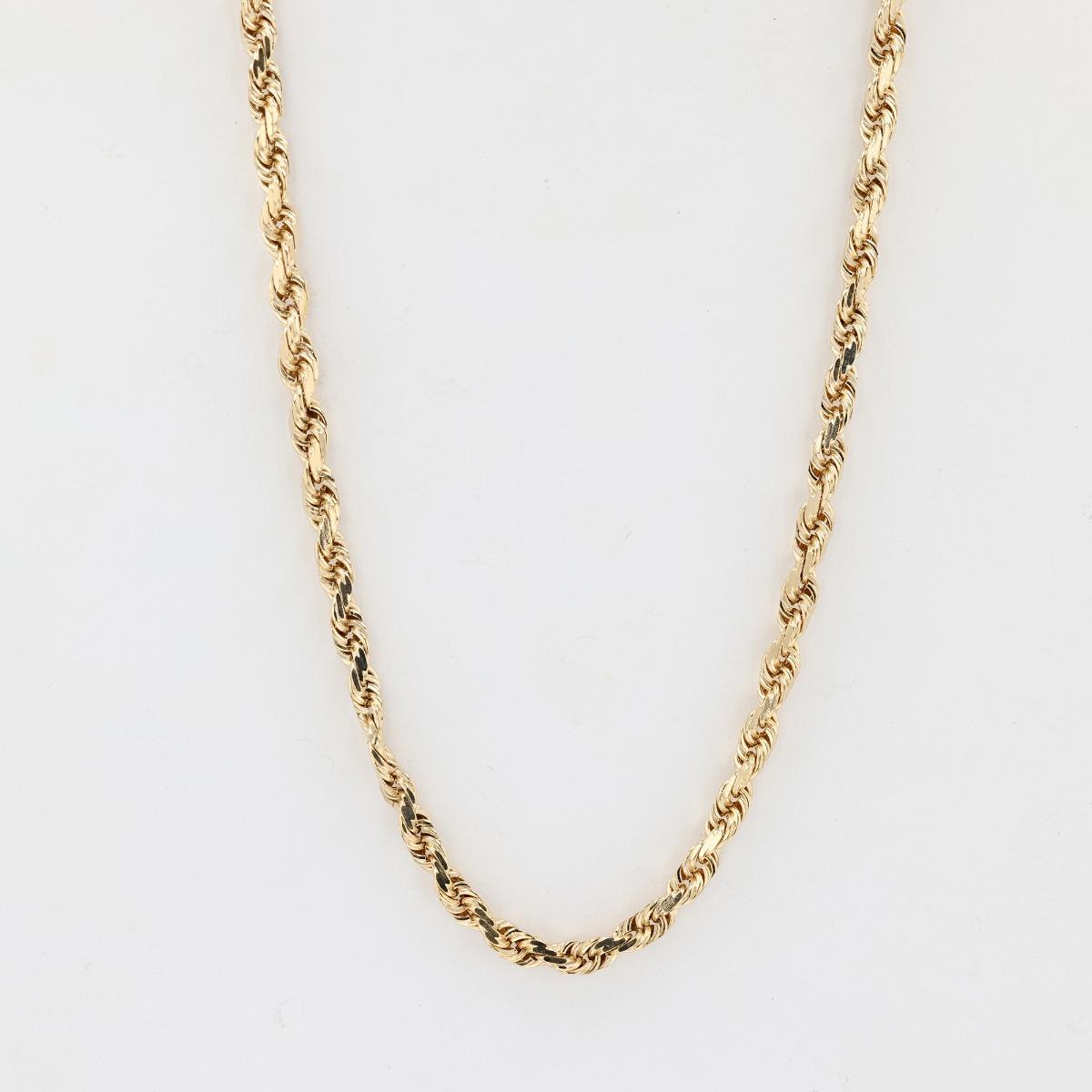 14Kt Rope Chain Necklace 17"