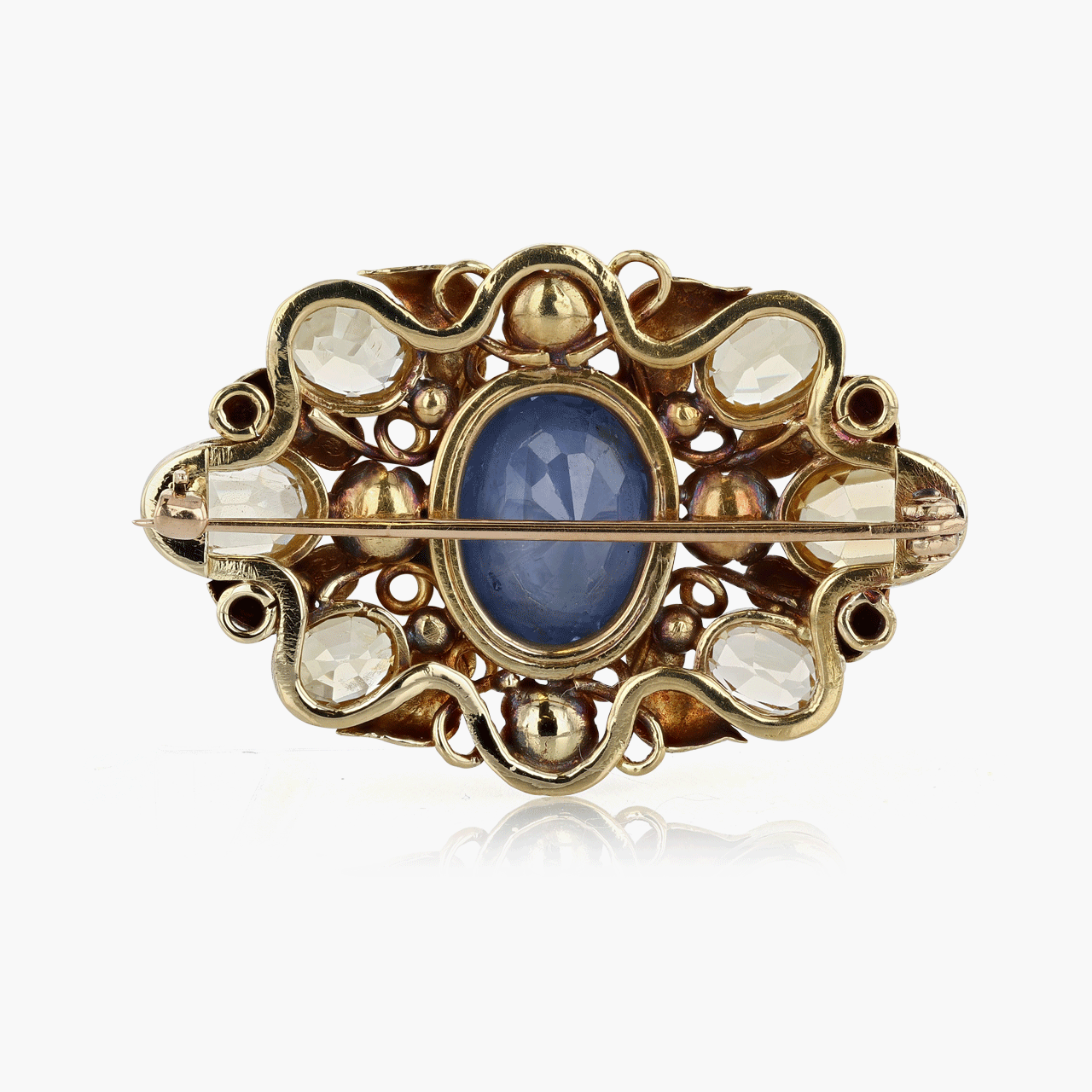 22k Gold and Sapphire Brooch