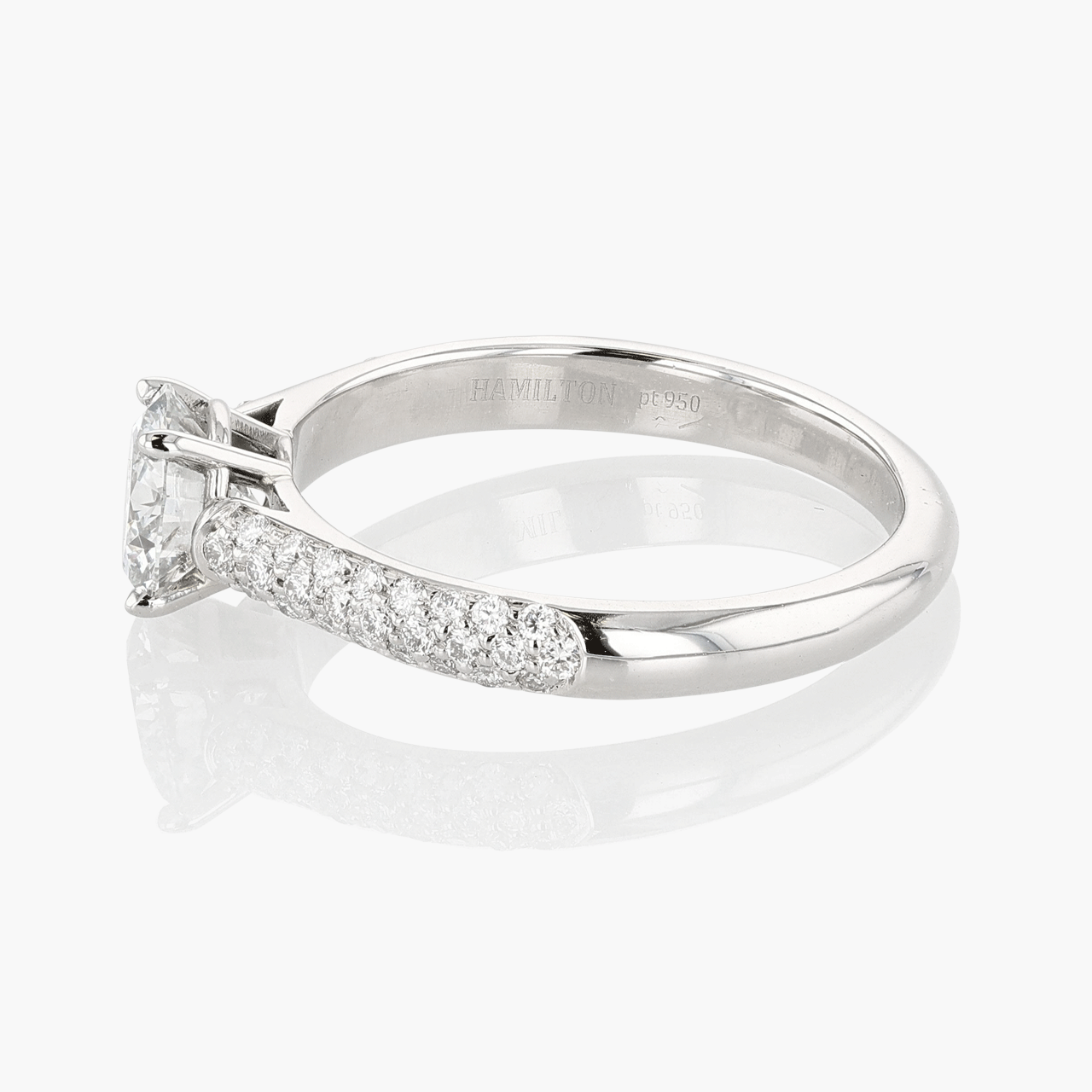 Platinum and Round Diamond .90CT Engagement Ring