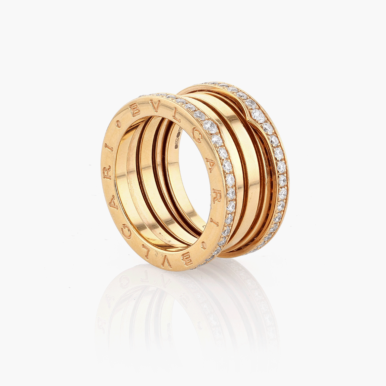 Vintage Bulgari 18k Rose Gold B Zero1 Ring