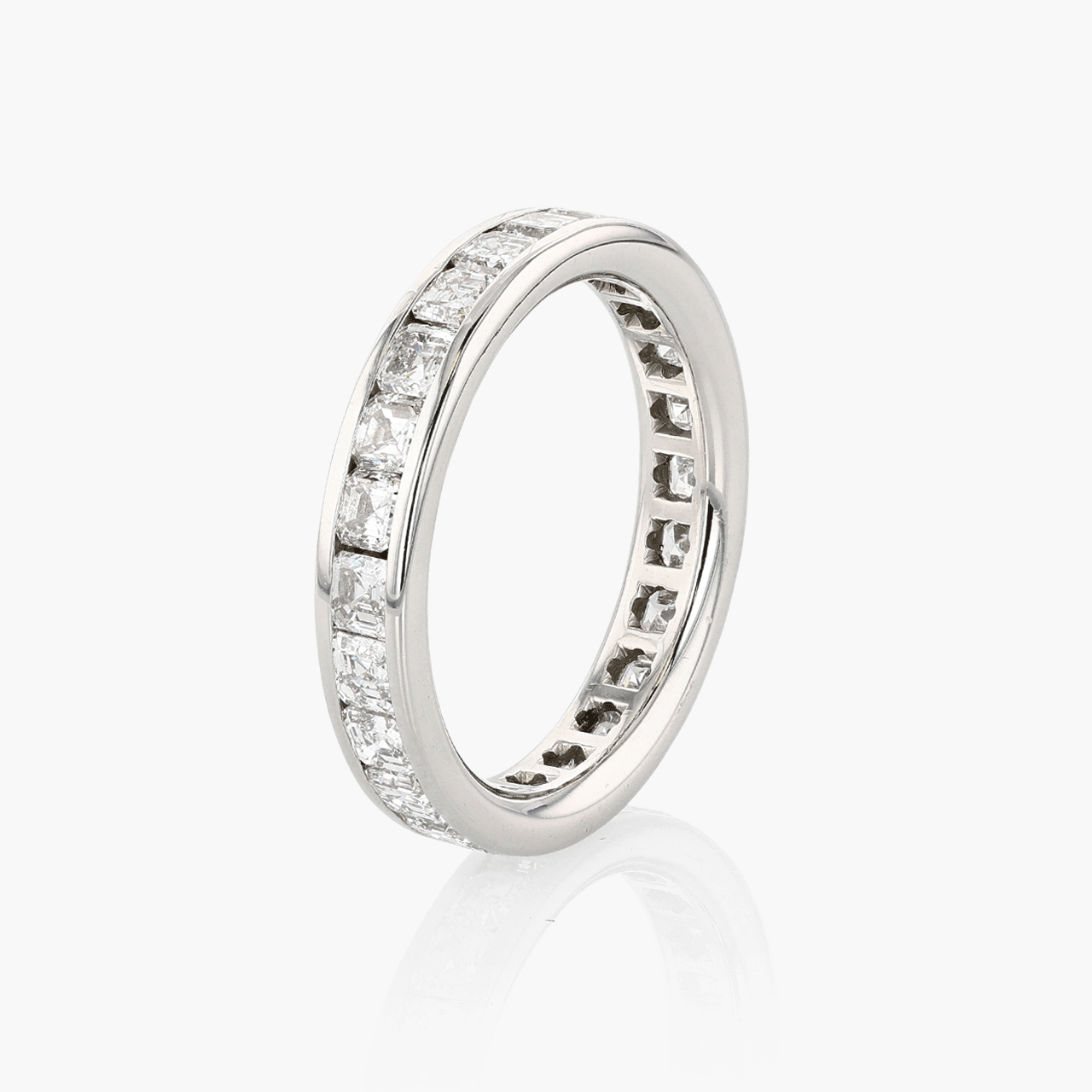 Platinum and Asscher Diamond Eternity Band