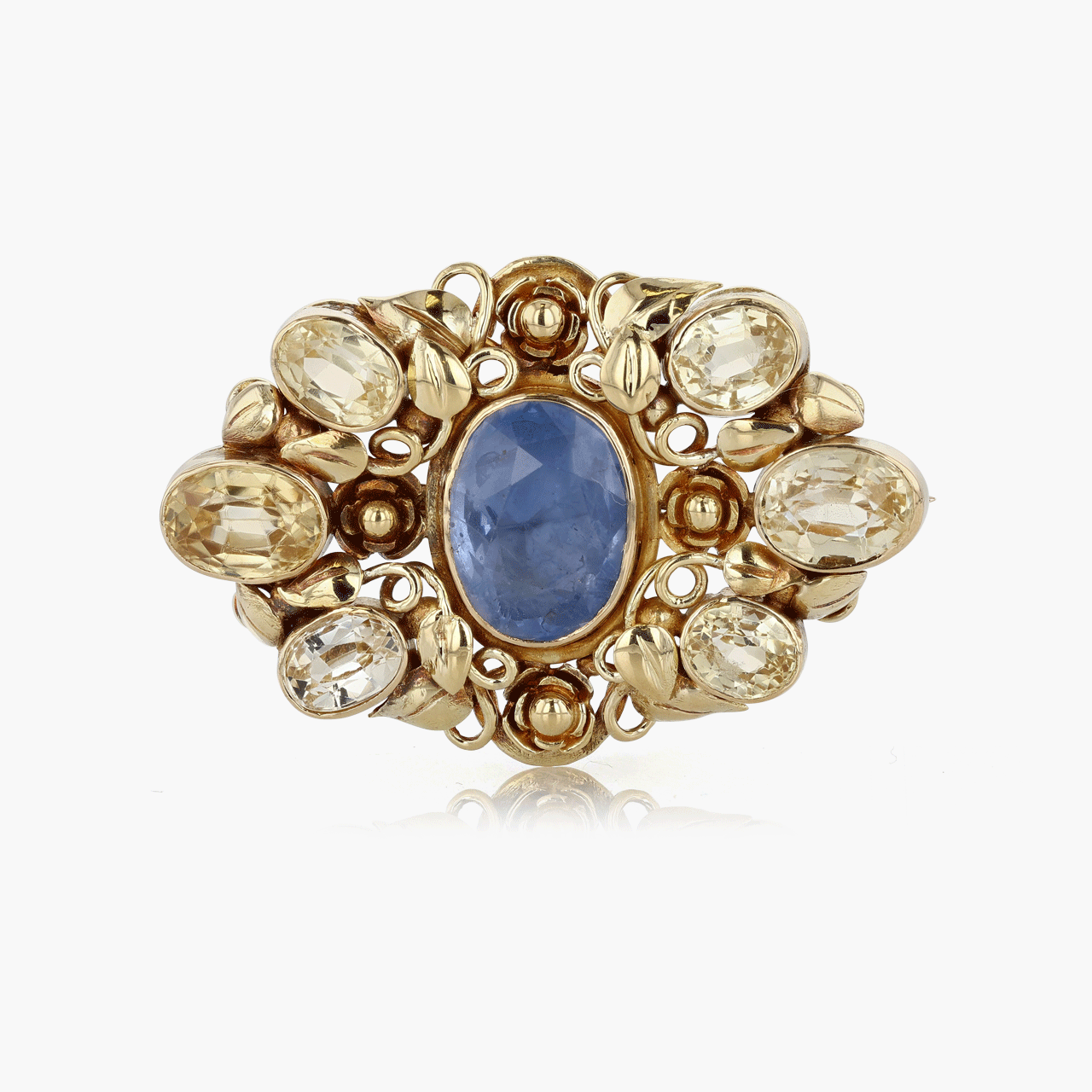 22k Gold and Sapphire Brooch