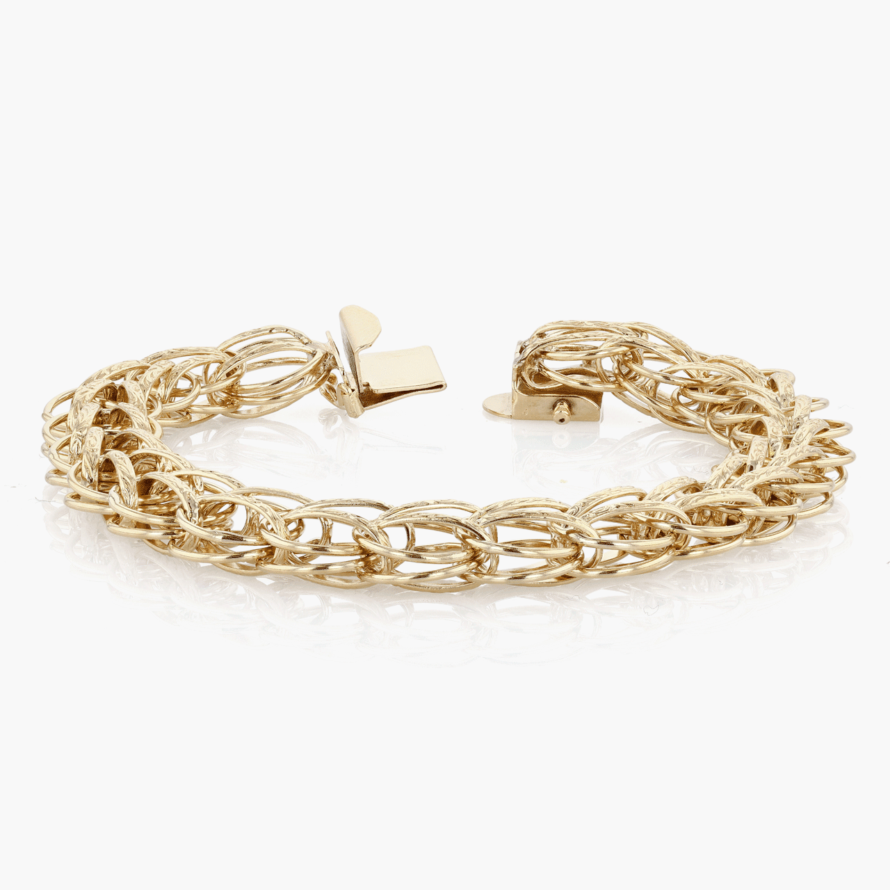 14k Yellow Gold Link Charm Bracelet Circa 1960's