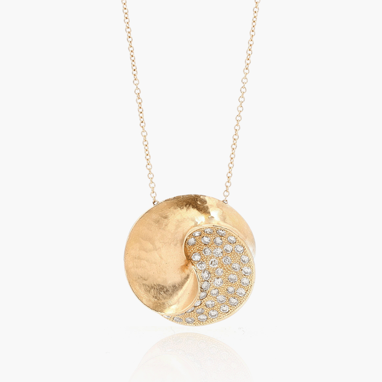 18k Rose Gold and Diamond Swirl Pendant