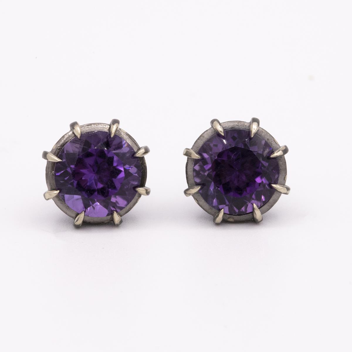 Gemma Collection Amethyst Pushback Stud Earrings