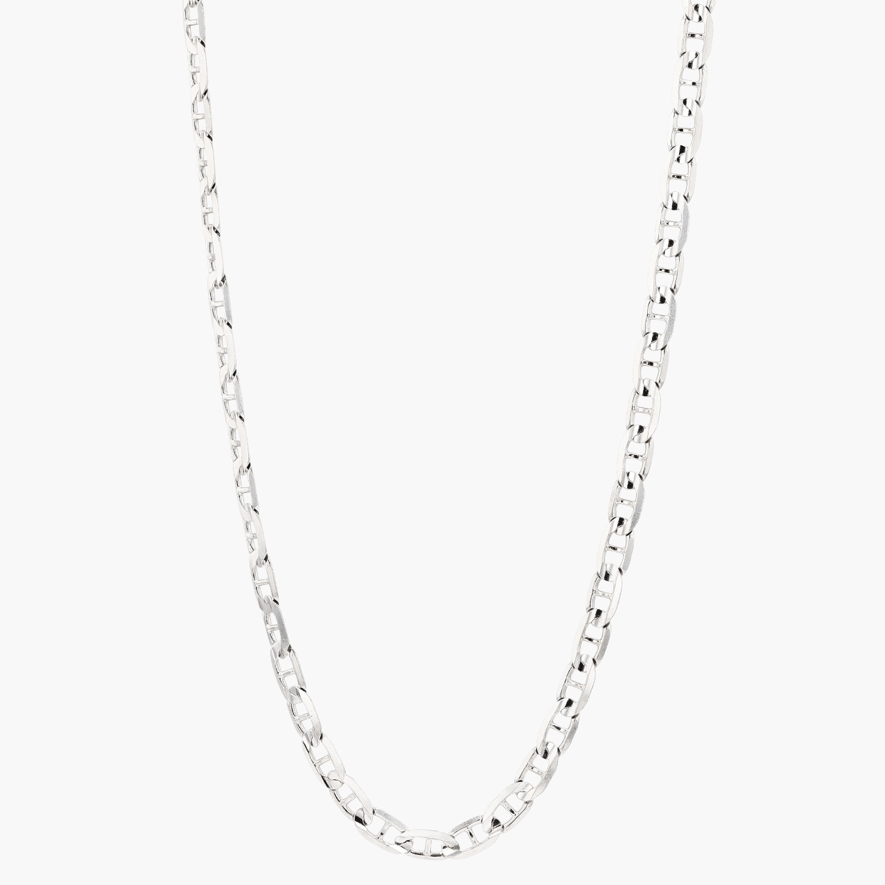 14k White Gold Marine Link 24 Inch Chain