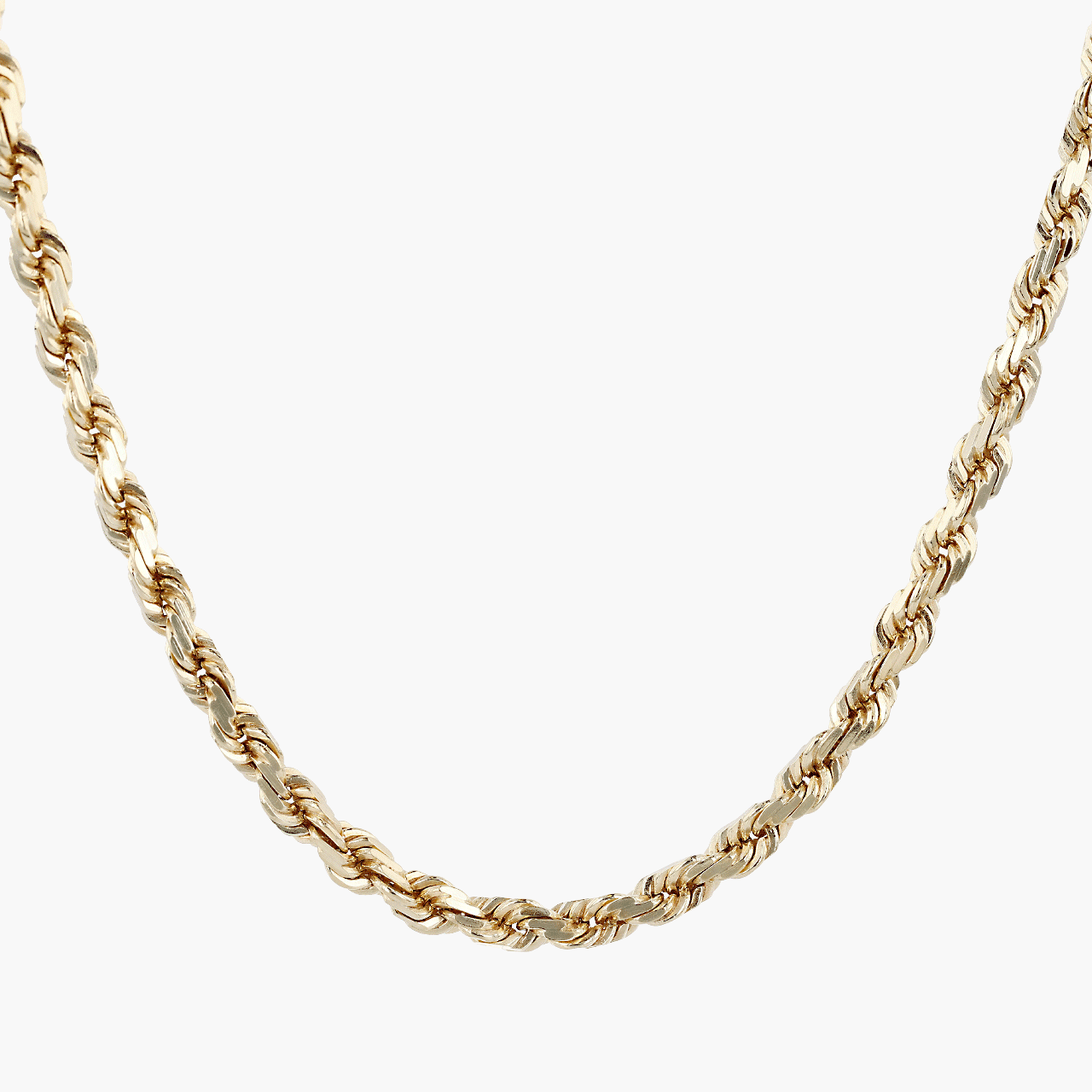 14k Yellow Gold Rope 18 Inch Chain