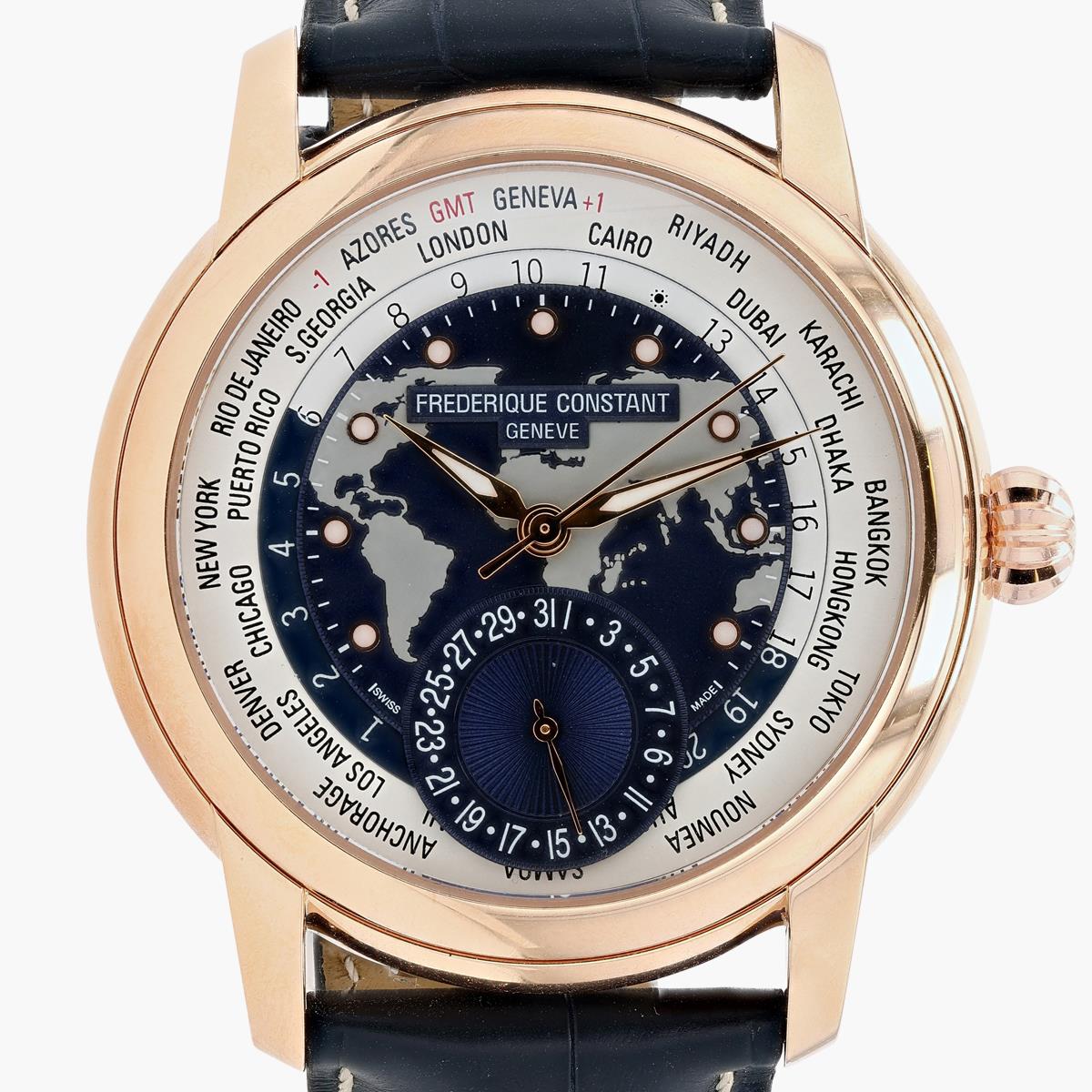 Vintage 18K Rose Gold Frederique Constant World Time