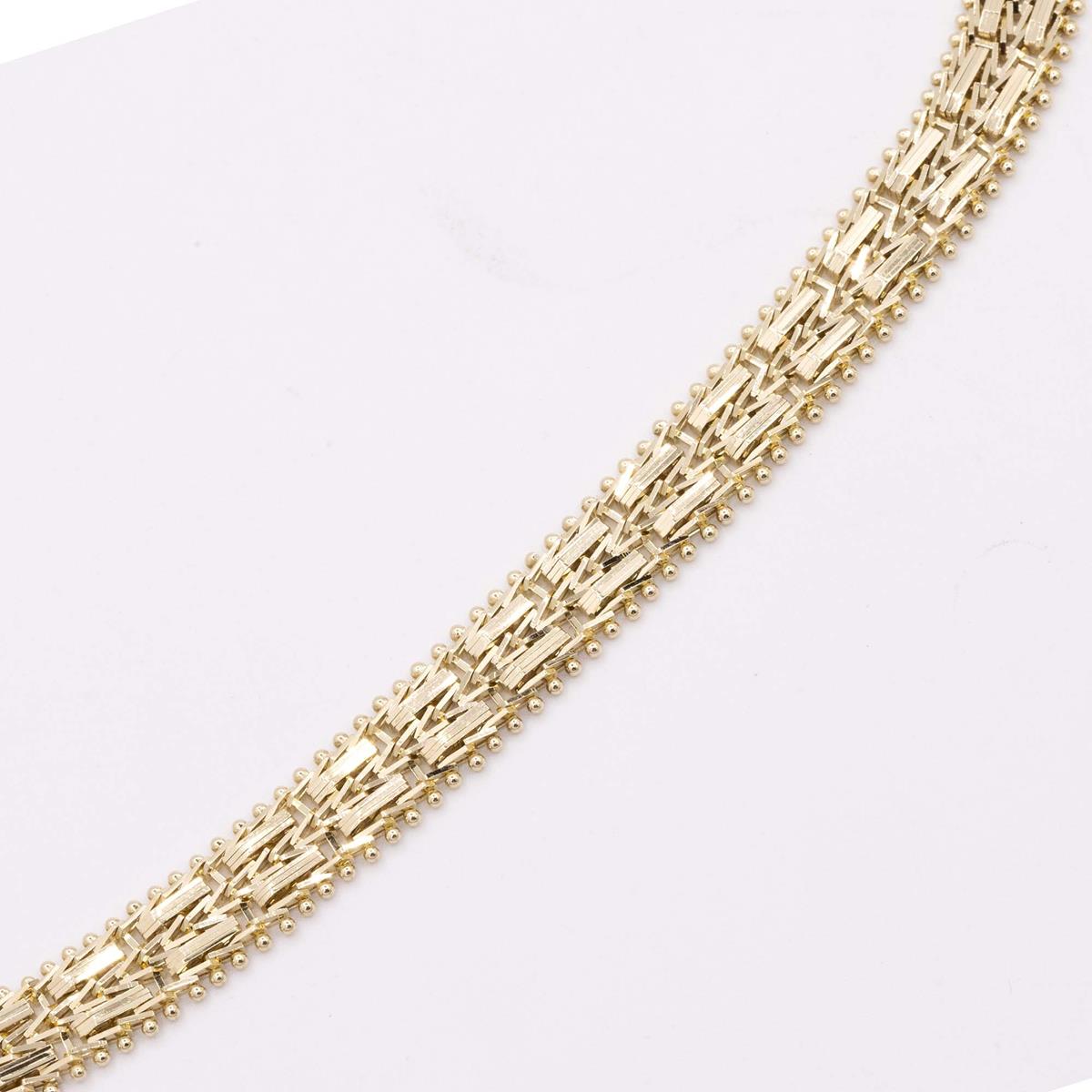 Gold Woven Necklace WithCabochon Sapphires