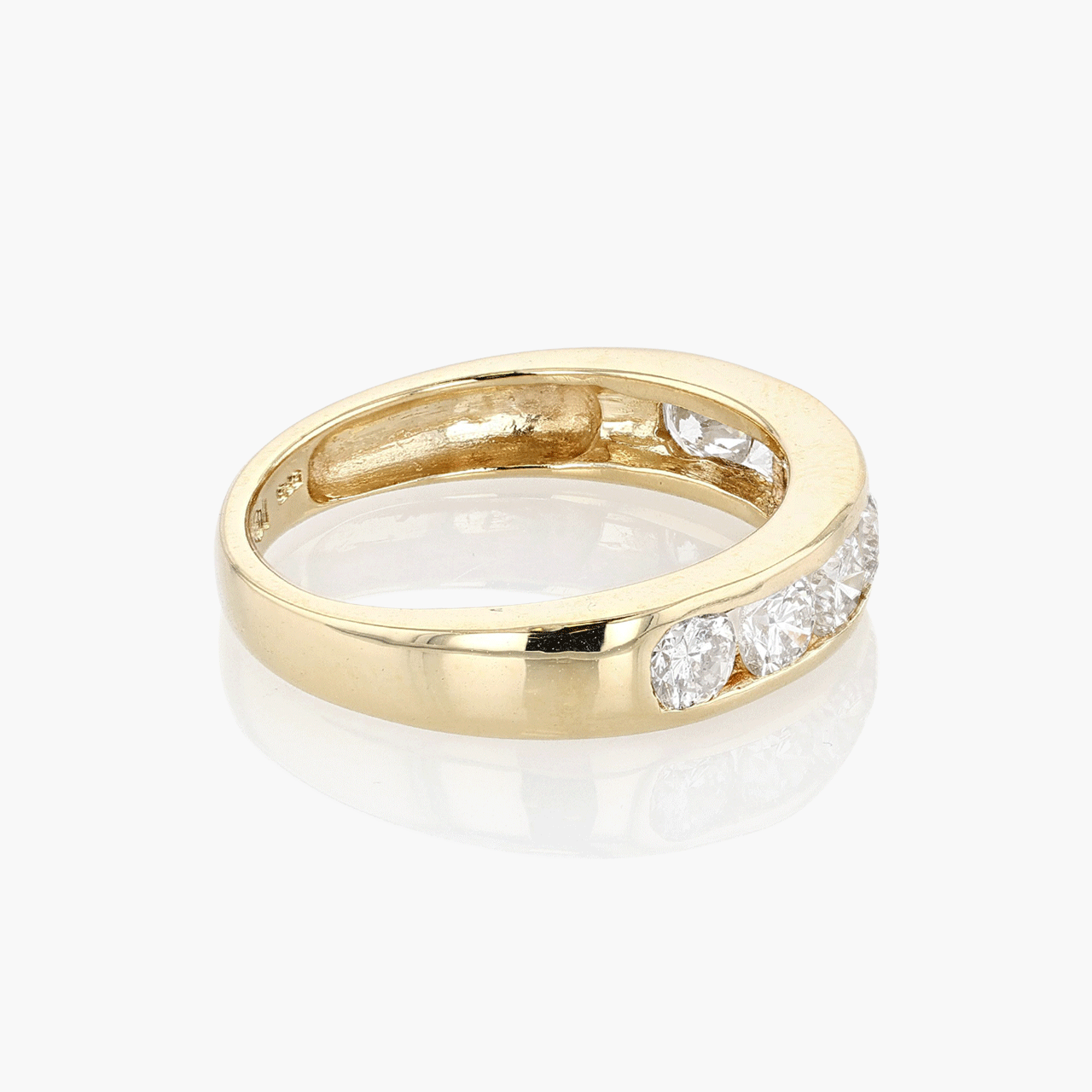 14k Yellow Gold and Diamond .75 Total Weight Channel Set Band