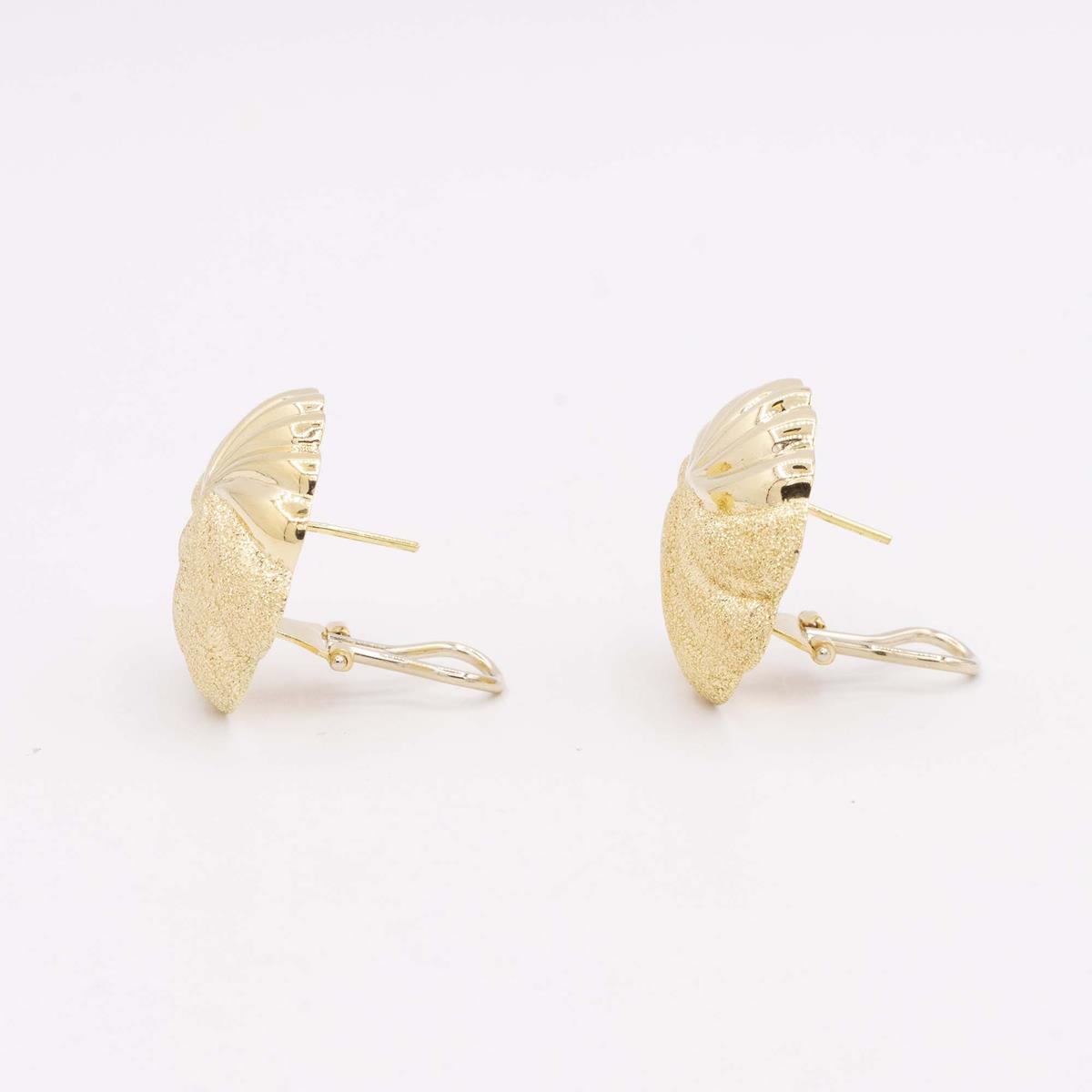 Gold Pinwheel Earclip Earrings