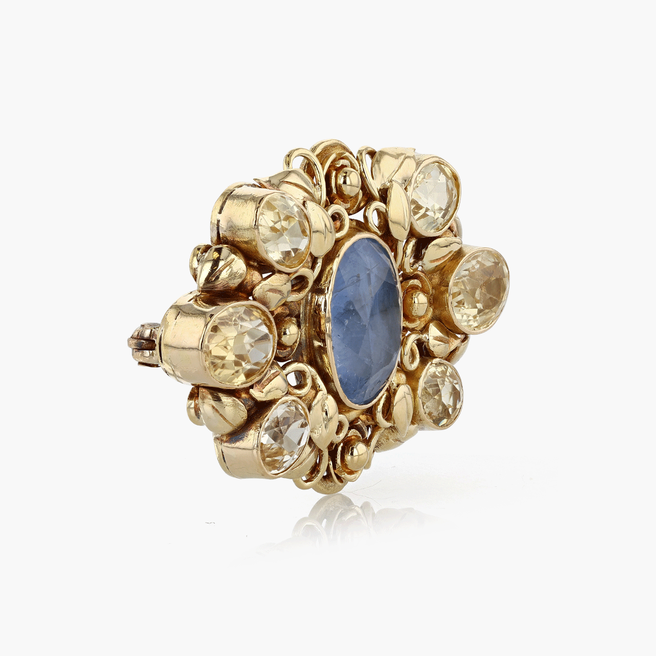 22k Gold and Sapphire Brooch