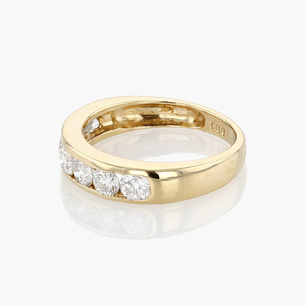 14k Yellow Gold and Diamond .75 Total Weight Channel Set Band