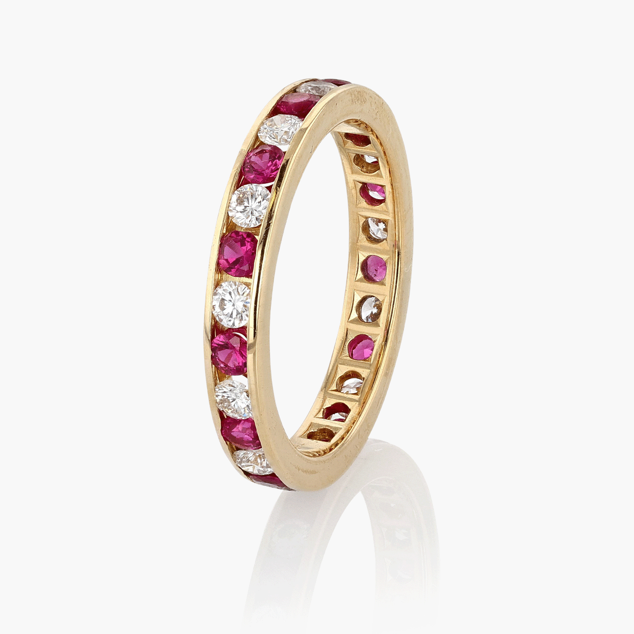 Vintage Tiffany and Co. 18k Gold Ruby and Diamond Band