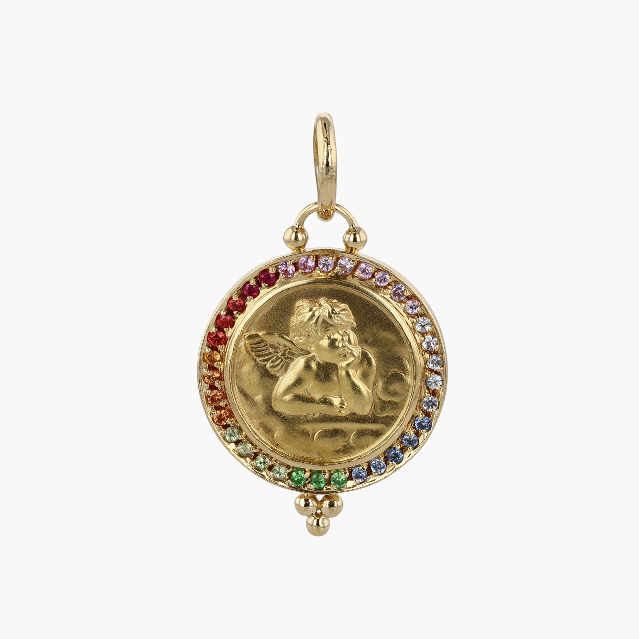 Temple St. Clair 18k Yellow Gold and Sapphire Guardian Angel Pendant