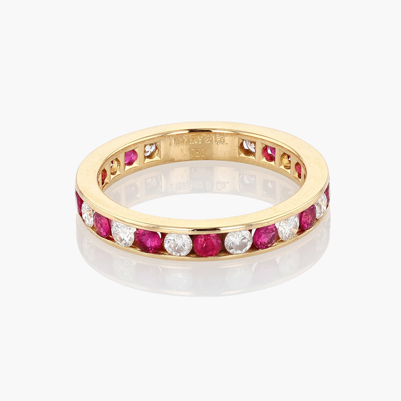 Vintage Tiffany and Co. 18k Gold Ruby and Diamond Band