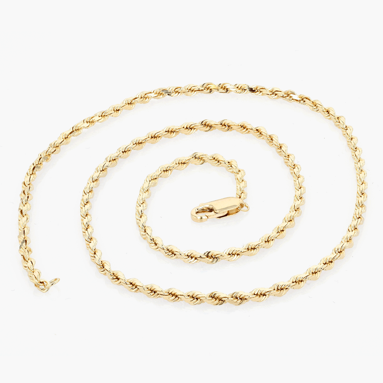 14k Yellow Gold Rope 18 Inch Chain