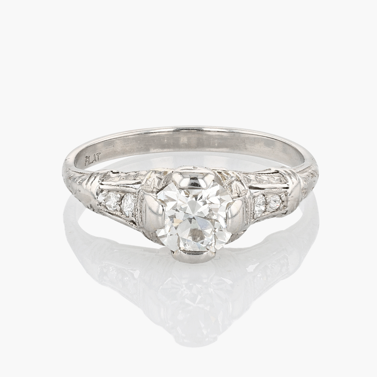 Platinum Art Deco Wedding Ring Set