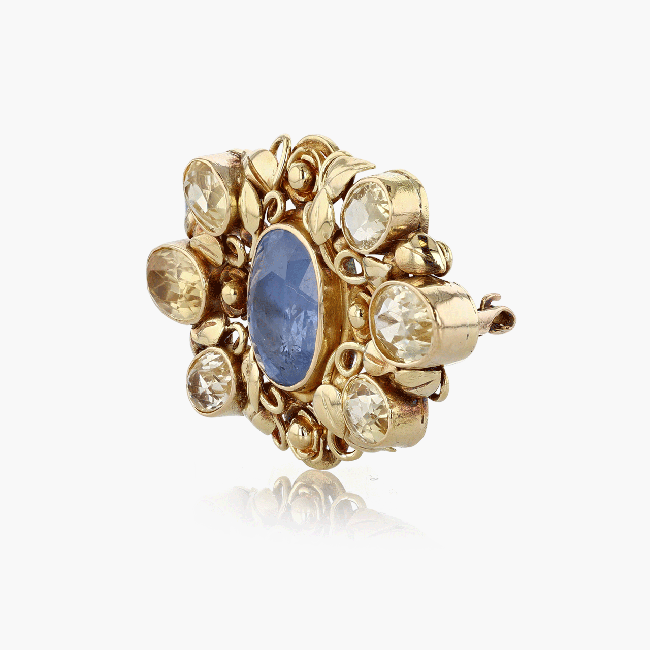 22k Gold and Sapphire Brooch