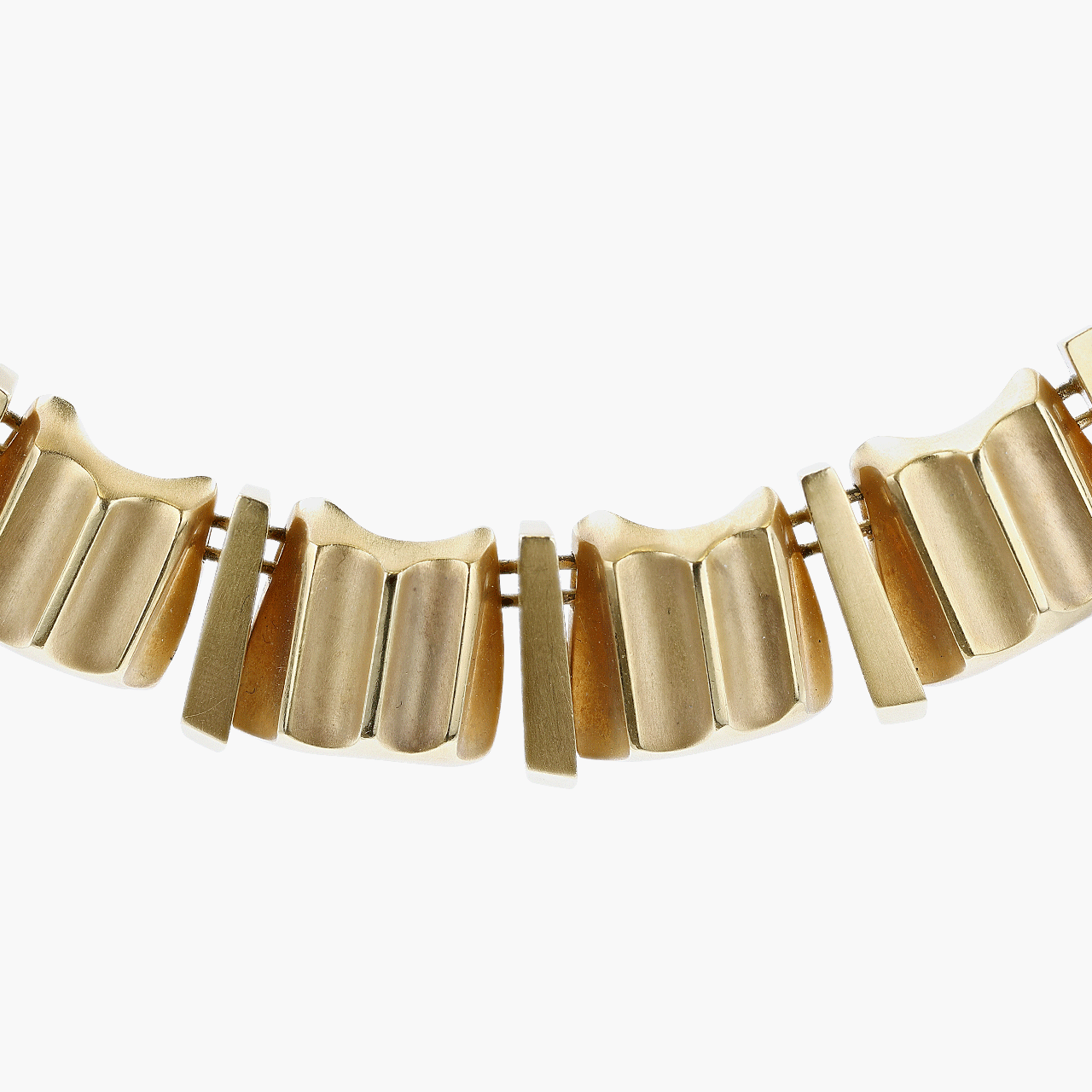 18kt Gold Collar Necklace and Hoop Set by Stephen Burlingham