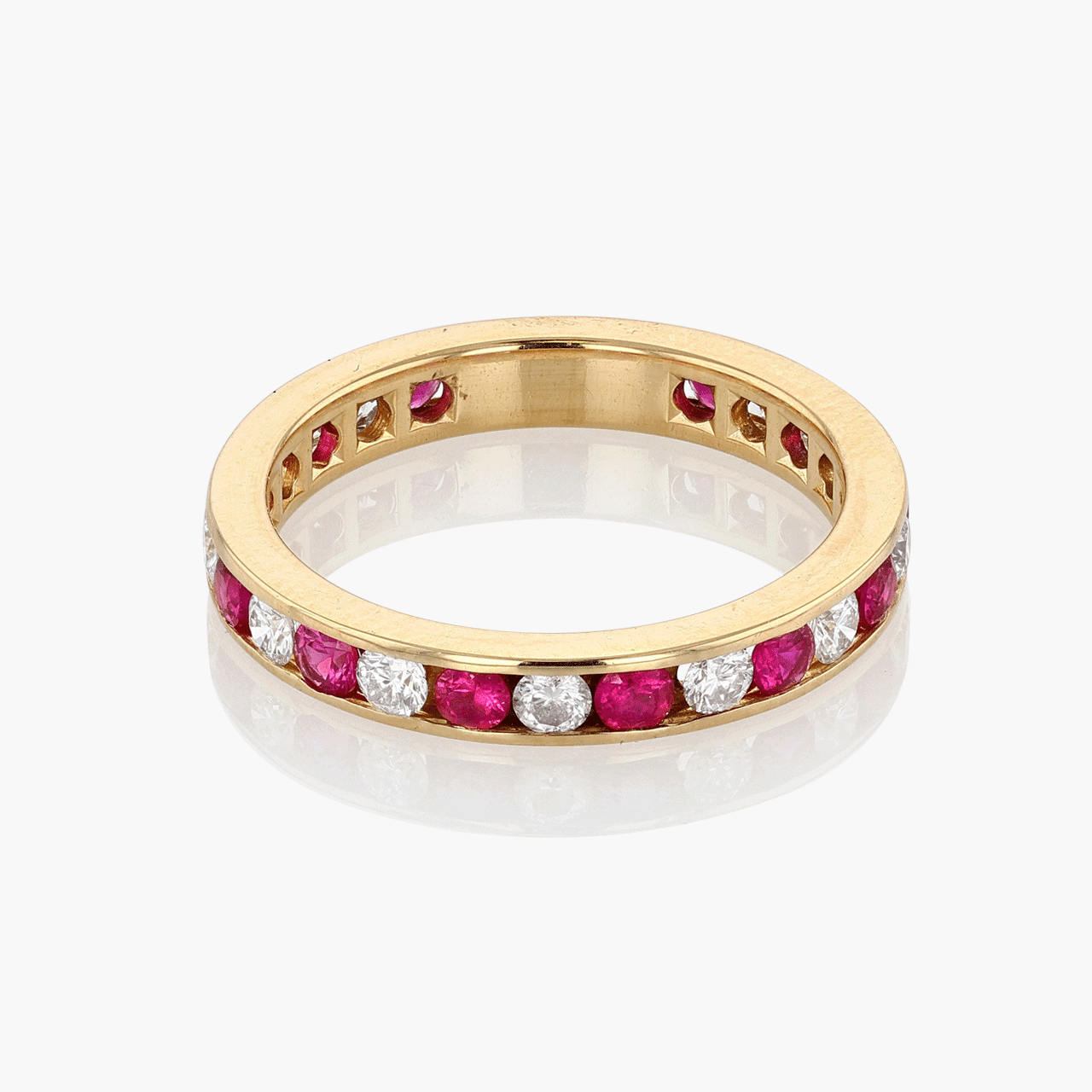 Vintage Tiffany and Co. 18k Gold Ruby and Diamond Band