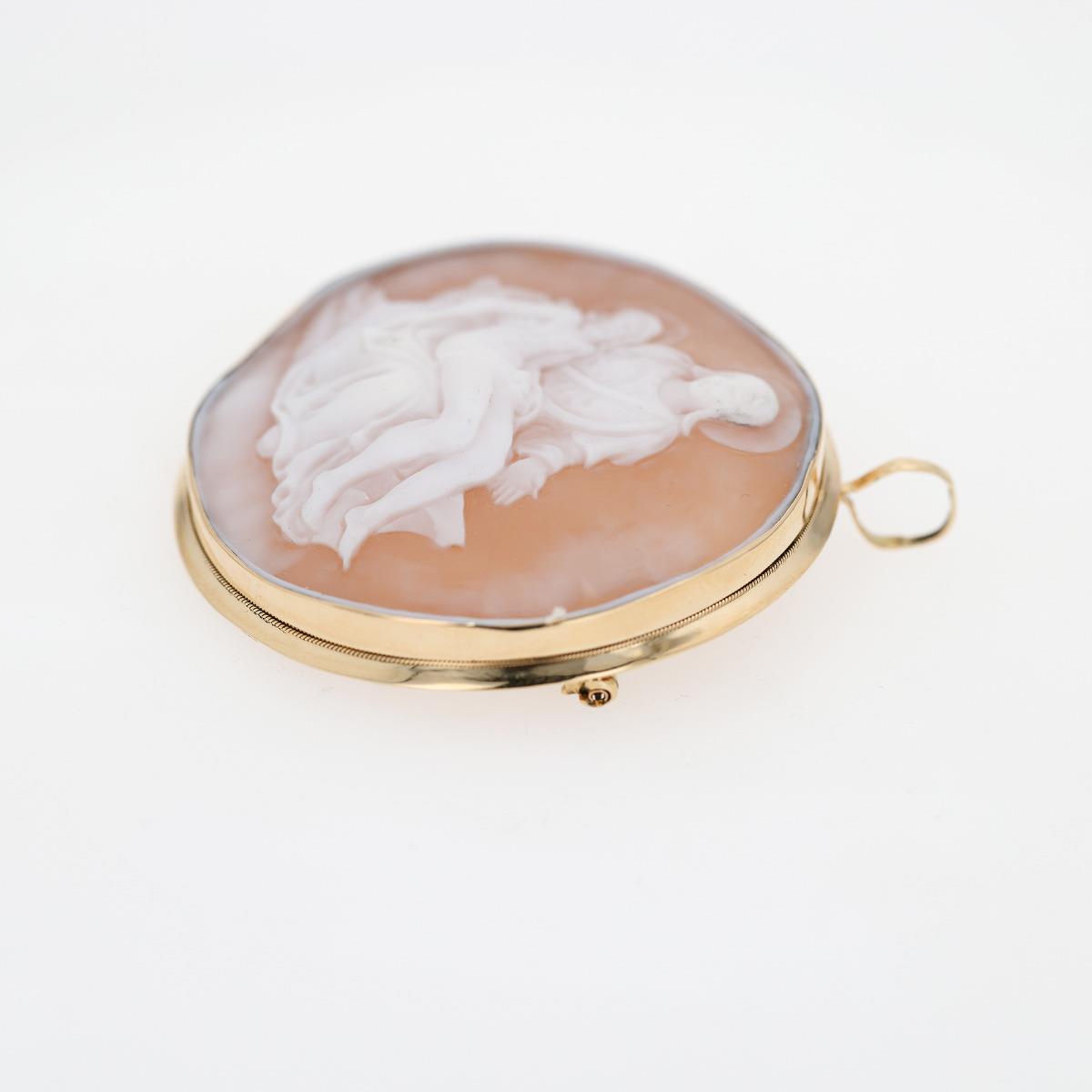 Vintage 18K Yellow Gold Shell Cameo