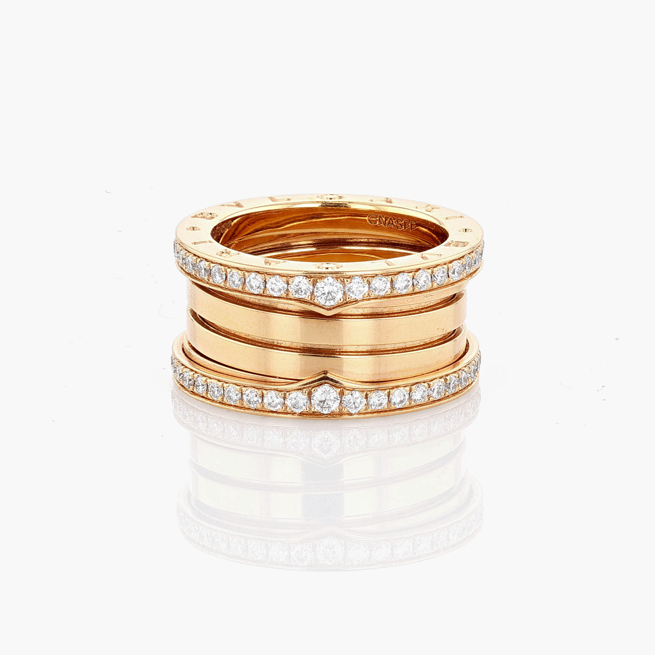 Vintage Bulgari 18k Rose Gold B Zero1 Ring