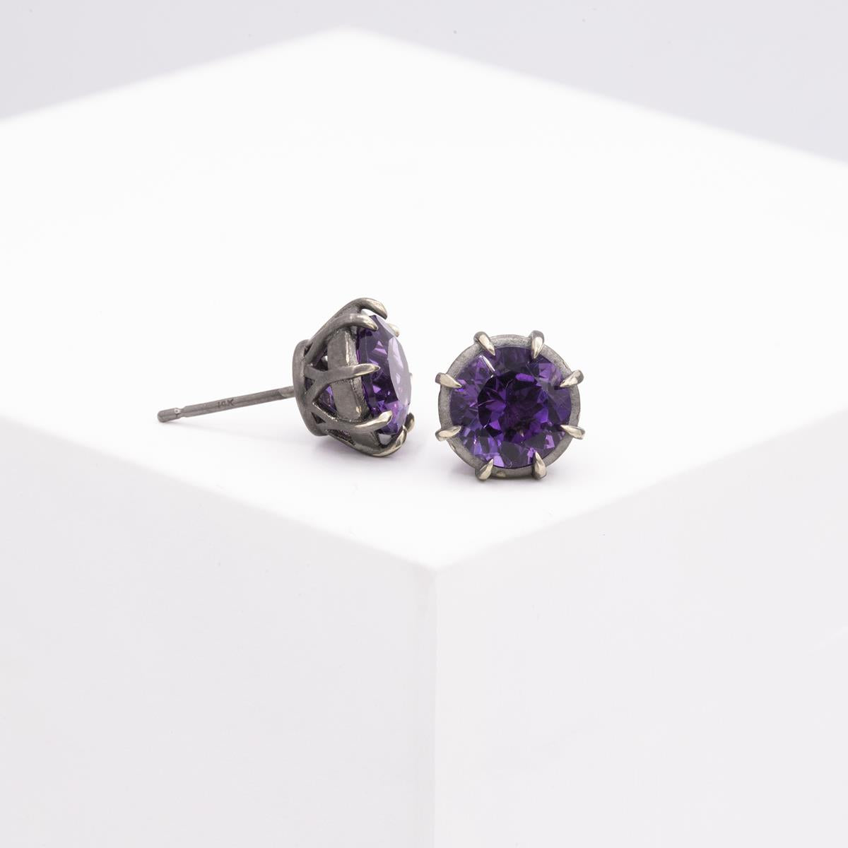Gemma Collection Amethyst Pushback Stud Earrings